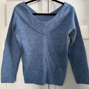 H&M Off-the-Shoulder Blue Sweater